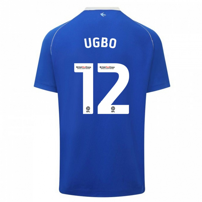 Kinder Fußball Iké Ugbo #12 Blau Heimtrikot Trikot 2023/24 T-Shirt Luxemburg