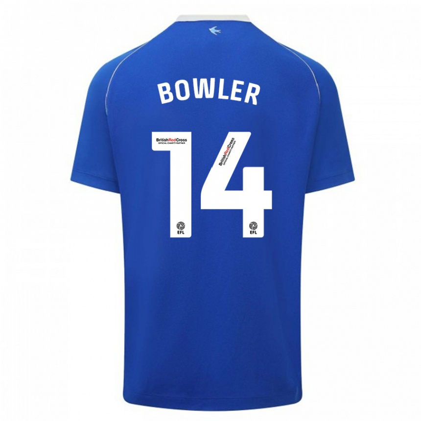 Kinder Fußball Josh Bowler #14 Blau Heimtrikot Trikot 2023/24 T-Shirt Luxemburg