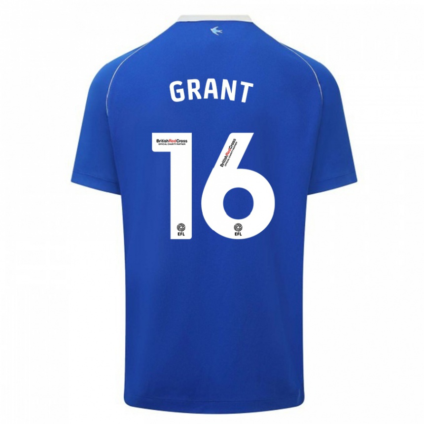 Kinder Fußball Karlan Grant #16 Blau Heimtrikot Trikot 2023/24 T-Shirt Luxemburg