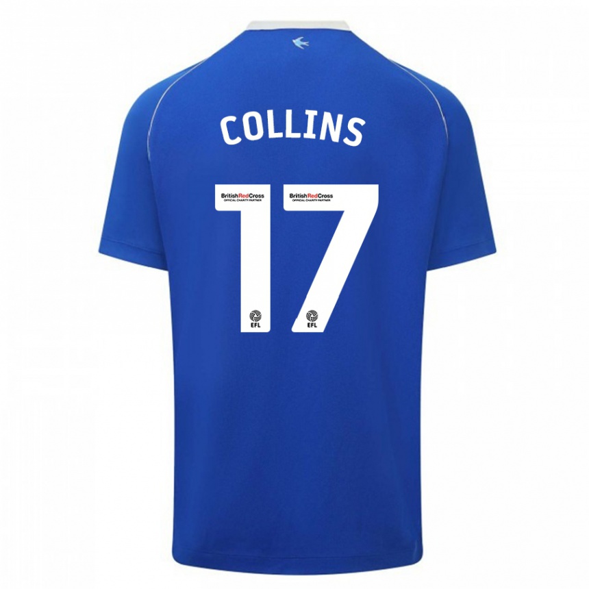 Kinder Fußball Jamilu Collins #17 Blau Heimtrikot Trikot 2023/24 T-Shirt Luxemburg