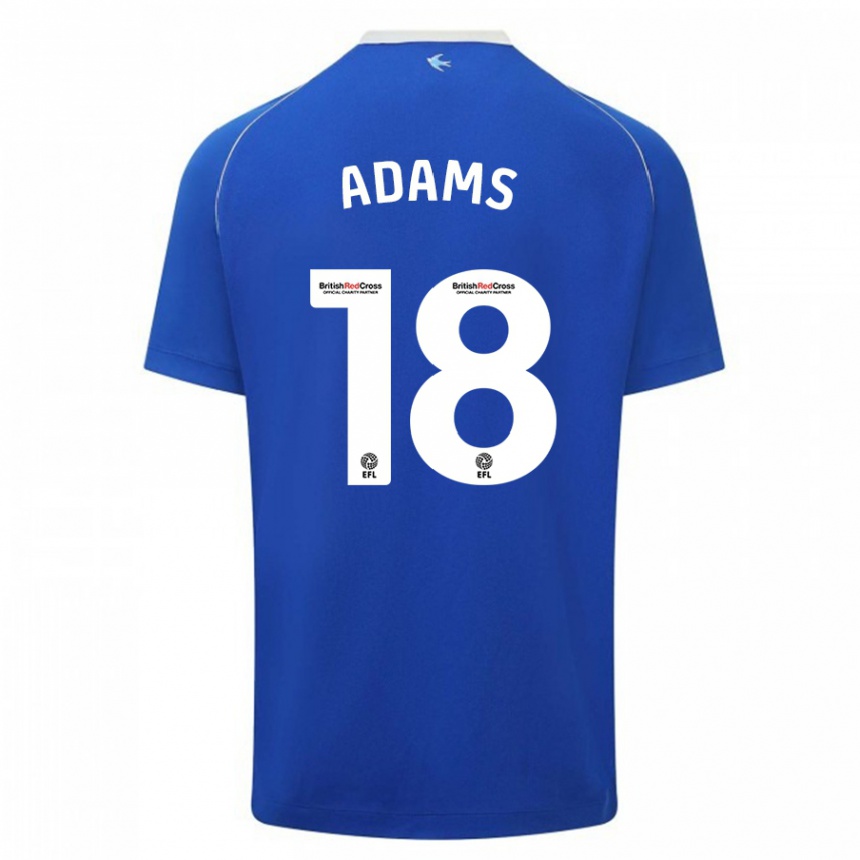 Kinder Fußball Ebou Adams #18 Blau Heimtrikot Trikot 2023/24 T-Shirt Luxemburg