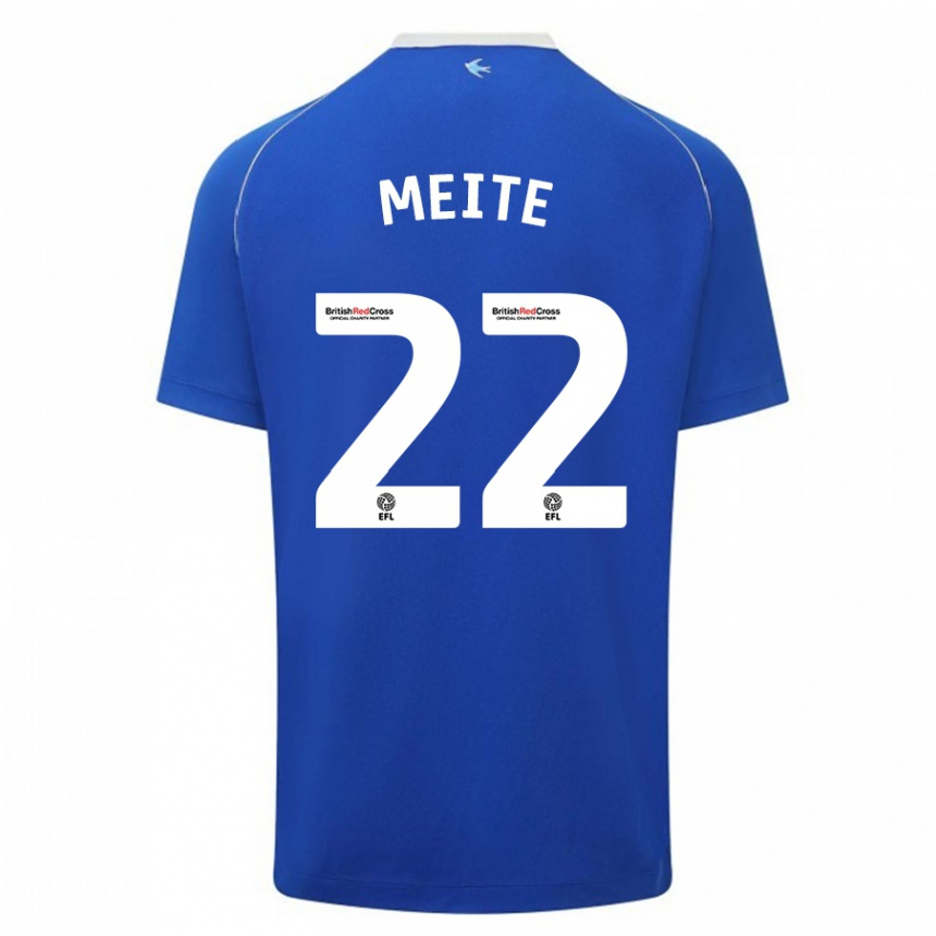 Kinder Fußball Yakou Méïté #22 Blau Heimtrikot Trikot 2023/24 T-Shirt Luxemburg