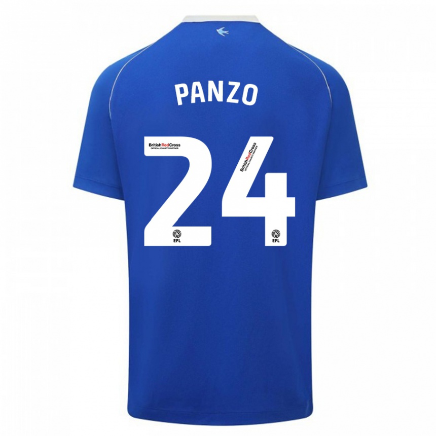 Kinder Fußball Jonathan Panzo #24 Blau Heimtrikot Trikot 2023/24 T-Shirt Luxemburg