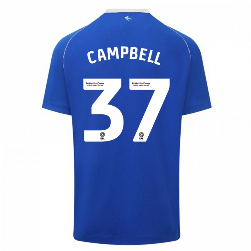 Kinder Fußball Vontae Daley-Campbell #37 Blau Heimtrikot Trikot 2023/24 T-Shirt Luxemburg