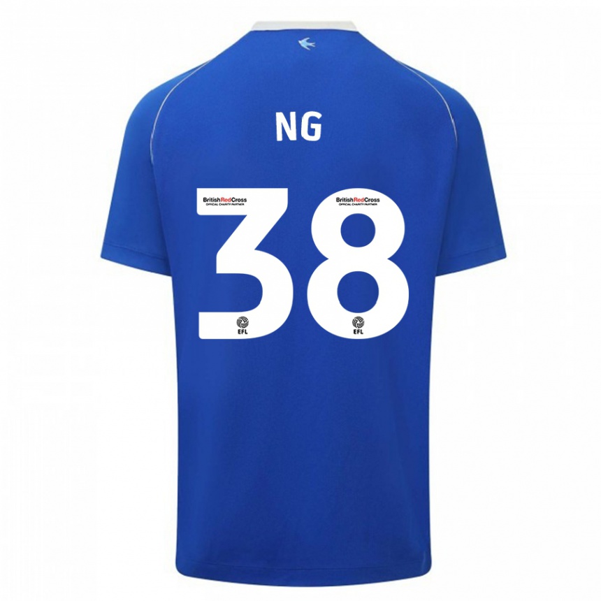 Kinder Fußball Perry Ng #38 Blau Heimtrikot Trikot 2023/24 T-Shirt Luxemburg
