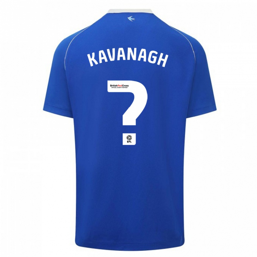 Kinder Fußball Ryan Kavanagh #0 Blau Heimtrikot Trikot 2023/24 T-Shirt Luxemburg