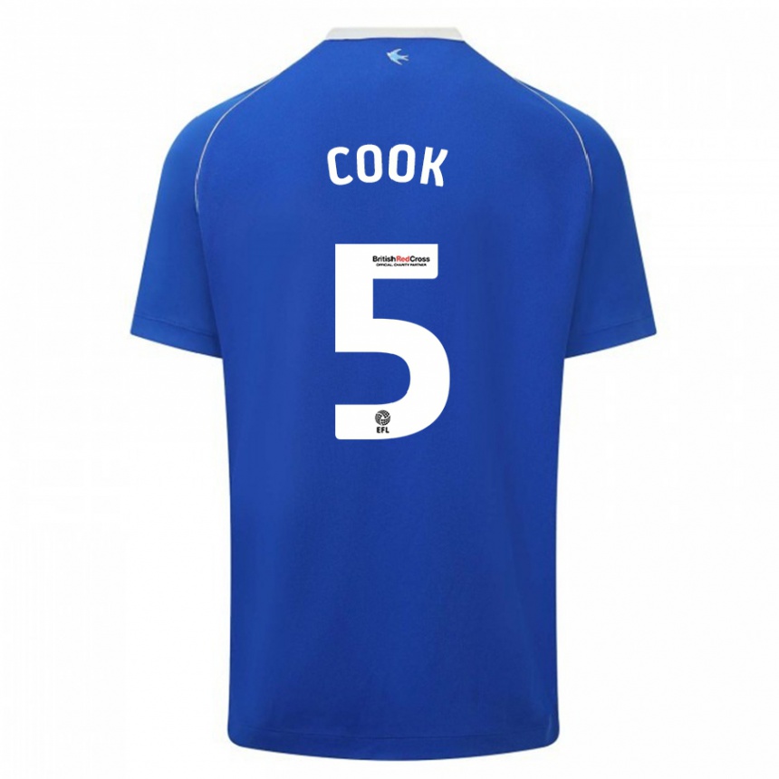 Kinder Fußball Freddie Cook #5 Blau Heimtrikot Trikot 2023/24 T-Shirt Luxemburg