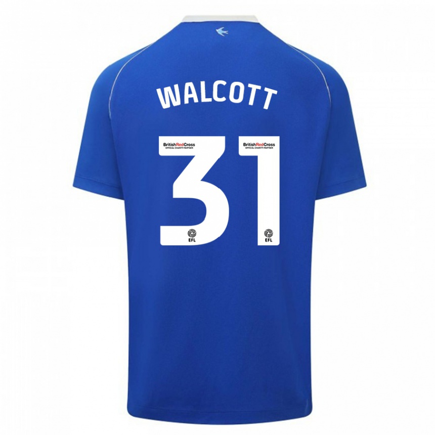 Kinder Fußball Malachi Fagan Walcott #31 Blau Heimtrikot Trikot 2023/24 T-Shirt Luxemburg