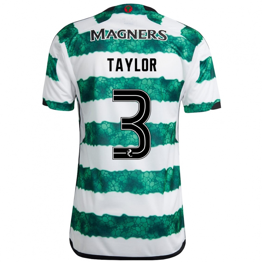 Kinder Fußball Greg Taylor #3 Grün Heimtrikot Trikot 2023/24 T-Shirt Luxemburg