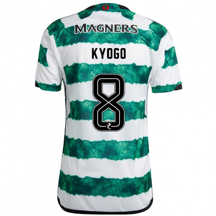 Kinder Fußball Kyogo Furuhashi #8 Grün Heimtrikot Trikot 2023/24 T-Shirt Luxemburg