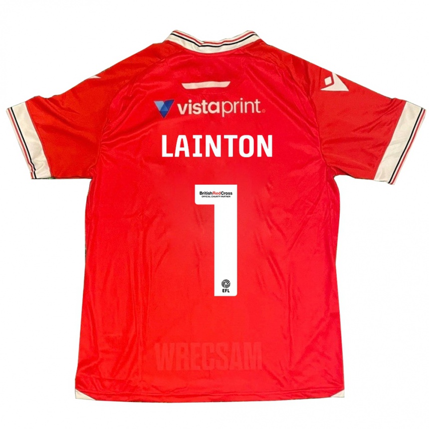 Kinder Fußball Rob Lainton #1 Rot Heimtrikot Trikot 2023/24 T-Shirt Luxemburg
