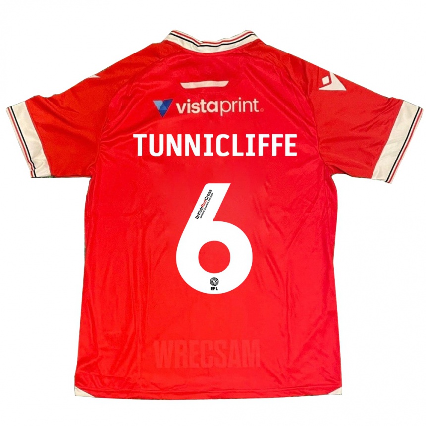 Kinder Fußball Jordan Tunnicliffe #6 Rot Heimtrikot Trikot 2023/24 T-Shirt Luxemburg