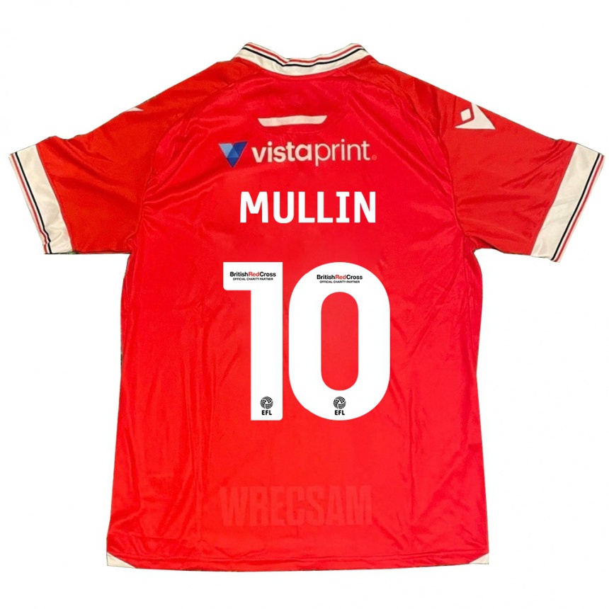Kinder Fußball Paul Mullin #10 Rot Heimtrikot Trikot 2023/24 T-Shirt Luxemburg