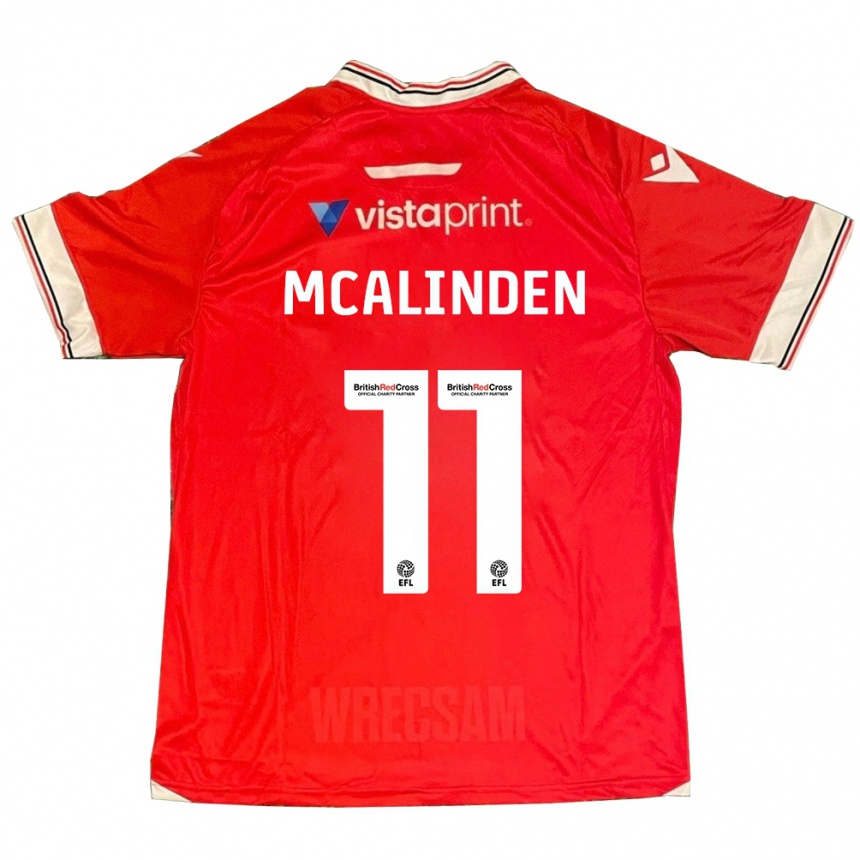 Kinder Fußball Liam Mcalinden #11 Rot Heimtrikot Trikot 2023/24 T-Shirt Luxemburg