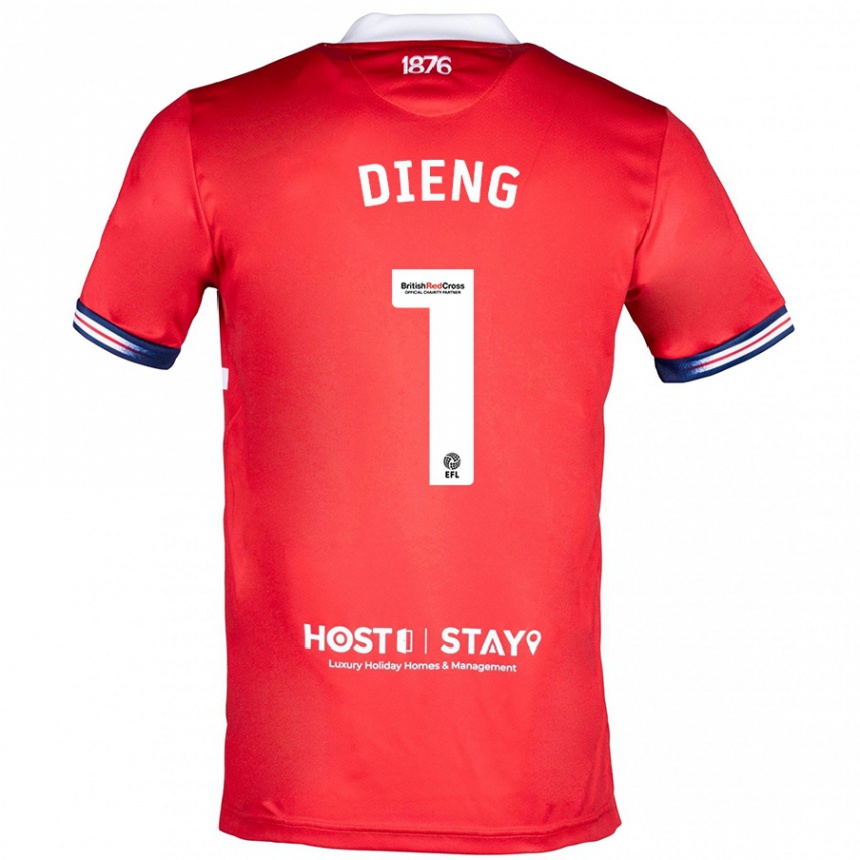 Kinder Fußball Seny Dieng #1 Rot Heimtrikot Trikot 2023/24 T-Shirt Luxemburg
