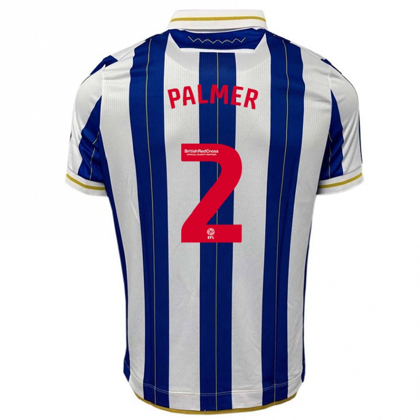 Kinder Fußball Liam Palmer #2 Blau Weiss Heimtrikot Trikot 2023/24 T-Shirt Luxemburg