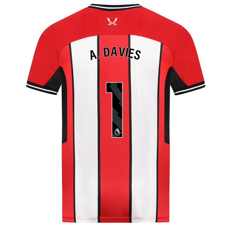 Kinder Fußball Adam Davies #1 Rot Heimtrikot Trikot 2023/24 T-Shirt Luxemburg