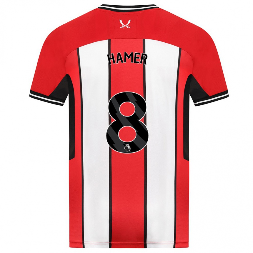 Kinder Fußball Gustavo Hamer #8 Rot Heimtrikot Trikot 2023/24 T-Shirt Luxemburg