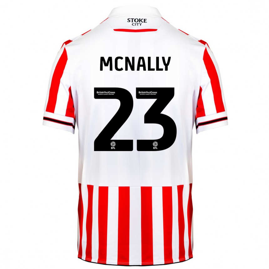 Kinder Fußball Luke Mcnally #23 Rot-Weiss Heimtrikot Trikot 2023/24 T-Shirt Luxemburg