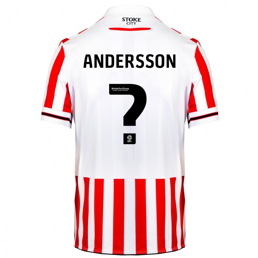 Kinder Fußball Edwin Andersson #0 Rot-Weiss Heimtrikot Trikot 2023/24 T-Shirt Luxemburg