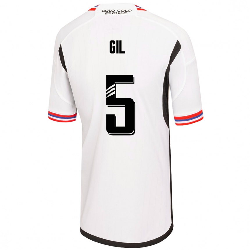 Kinder Fußball Leonardo Gil #5 Weiß Heimtrikot Trikot 2023/24 T-Shirt Luxemburg
