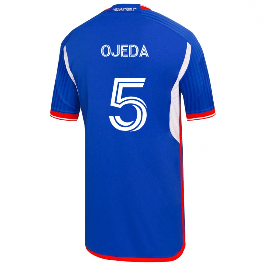 Kinder Fußball Emmanuel Ojeda #5 Blau Heimtrikot Trikot 2023/24 T-Shirt Luxemburg