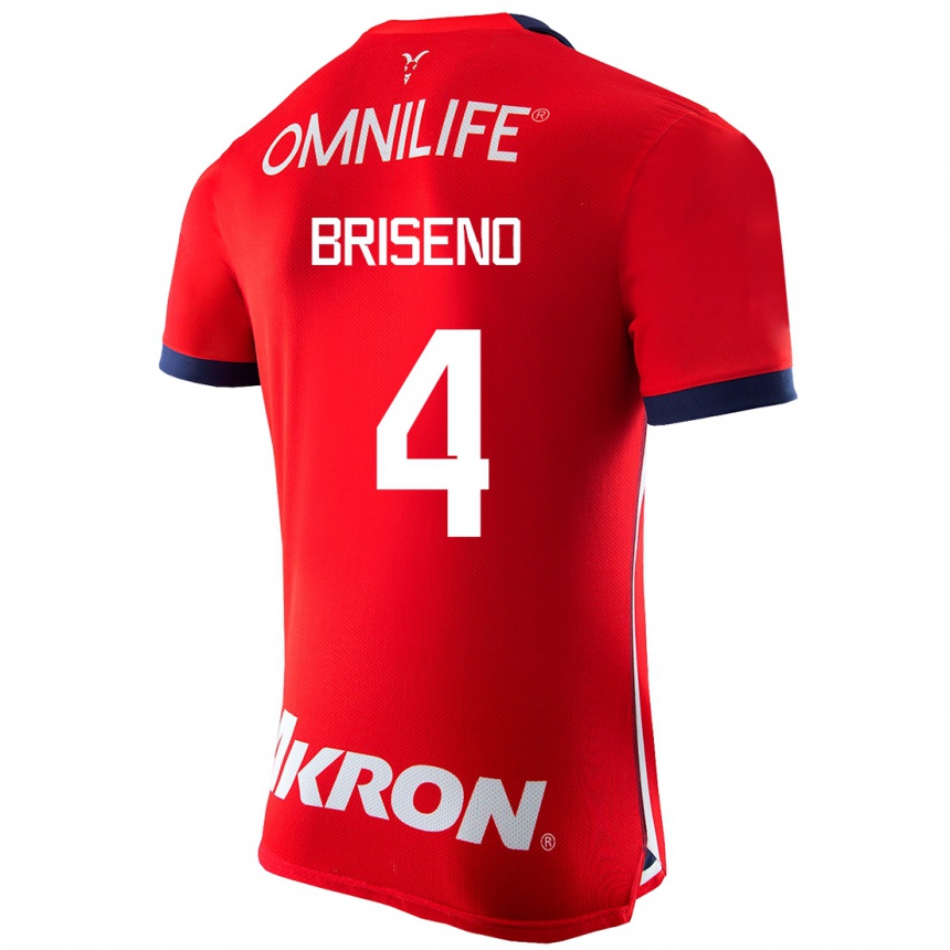 Kinder Fußball Antonio Briseño #4 Rot Heimtrikot Trikot 2023/24 T-Shirt Luxemburg