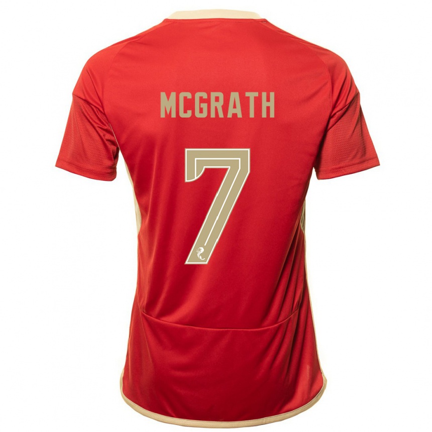 Kinder Fußball Jamie Mcgrath #7 Rot Heimtrikot Trikot 2023/24 T-Shirt Luxemburg