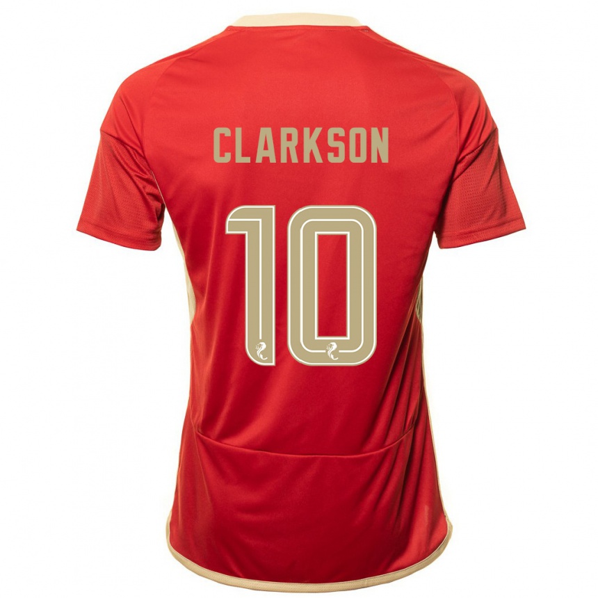 Kinder Fußball Leighton Clarkson #10 Rot Heimtrikot Trikot 2023/24 T-Shirt Luxemburg