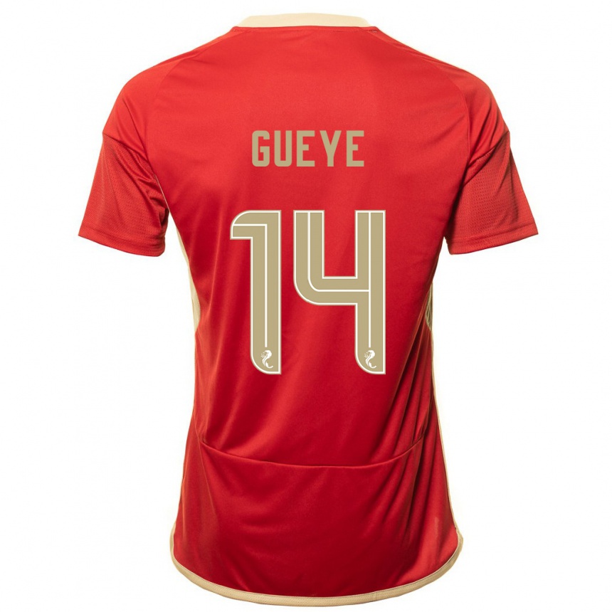 Kinder Fußball Pape Habib Gueye #14 Rot Heimtrikot Trikot 2023/24 T-Shirt Luxemburg