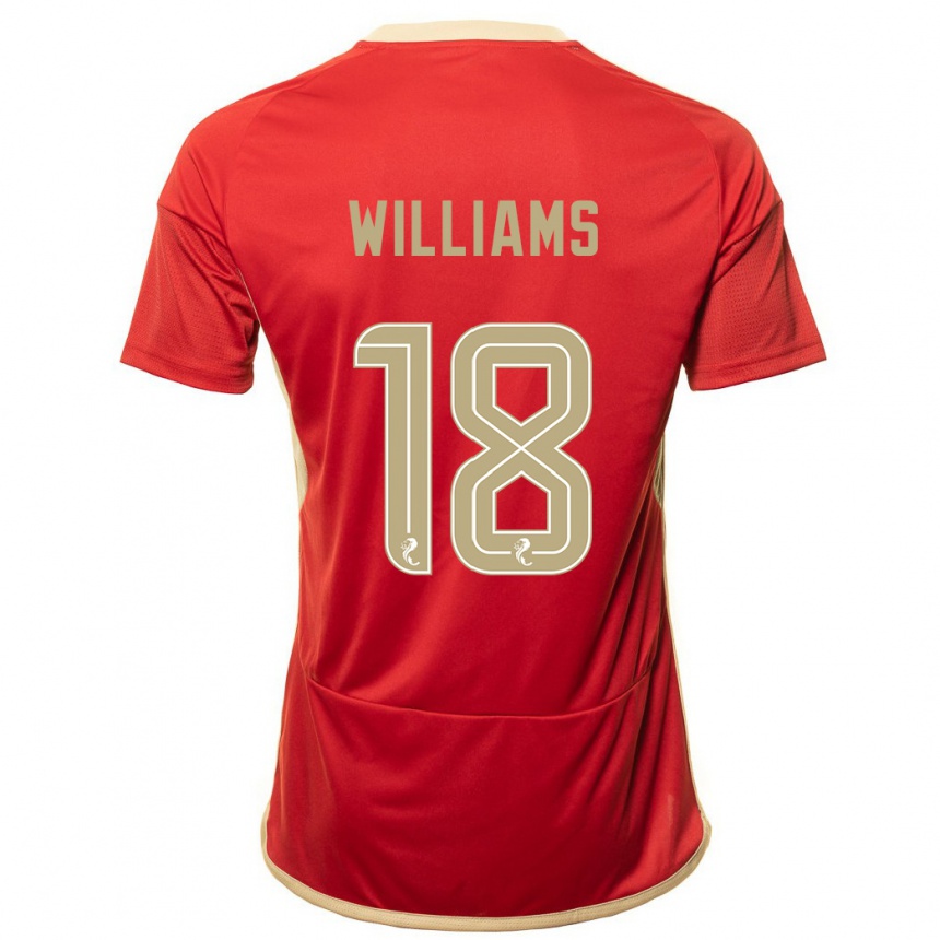 Kinder Fußball Rhys Williams #18 Rot Heimtrikot Trikot 2023/24 T-Shirt Luxemburg