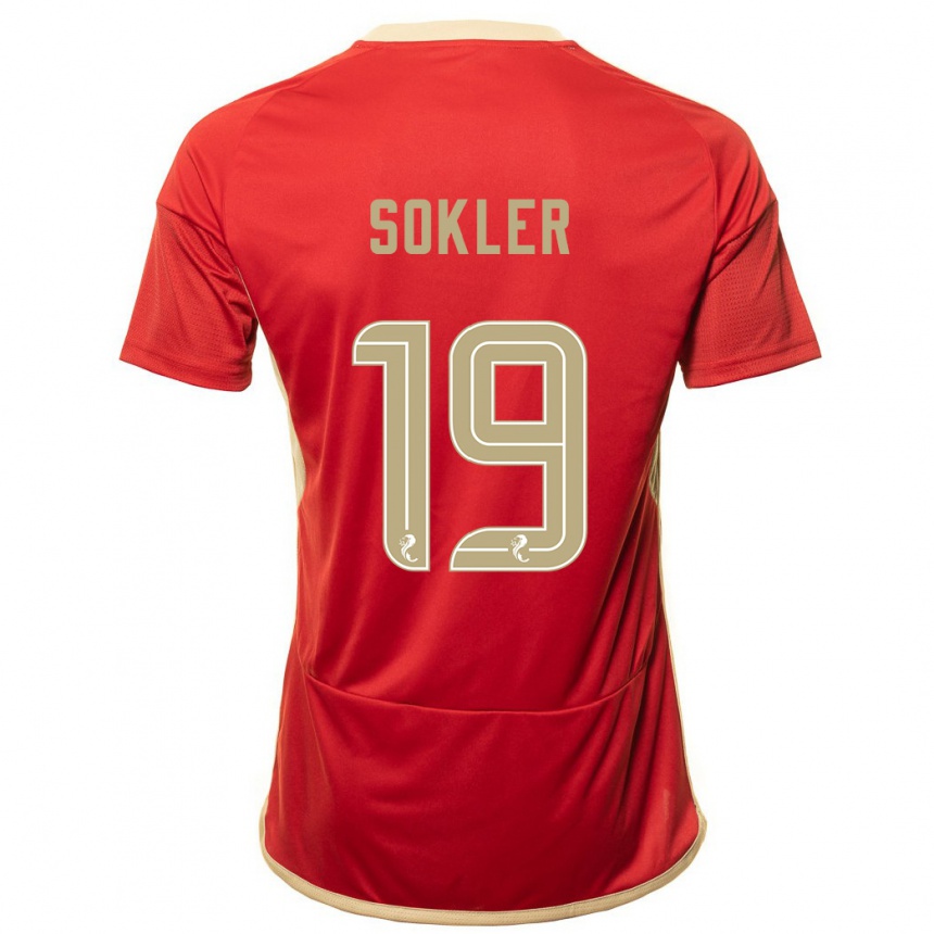 Kinder Fußball Ester Sokler #19 Rot Heimtrikot Trikot 2023/24 T-Shirt Luxemburg