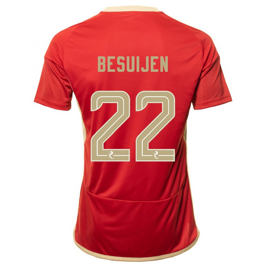 Kinder Fußball Vicente Besuijen #22 Rot Heimtrikot Trikot 2023/24 T-Shirt Luxemburg