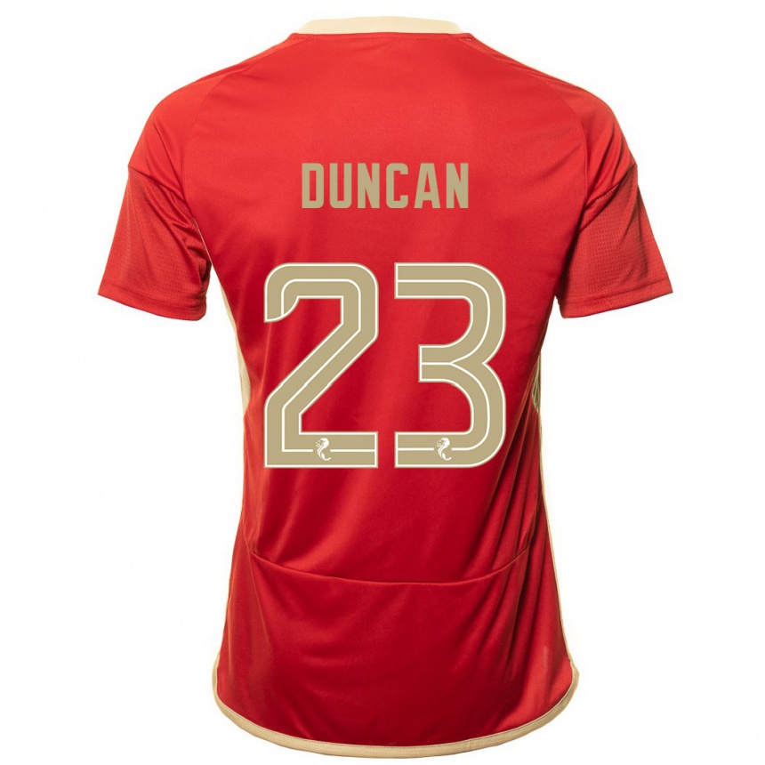 Kinder Fußball Ryan Duncan #23 Rot Heimtrikot Trikot 2023/24 T-Shirt Luxemburg