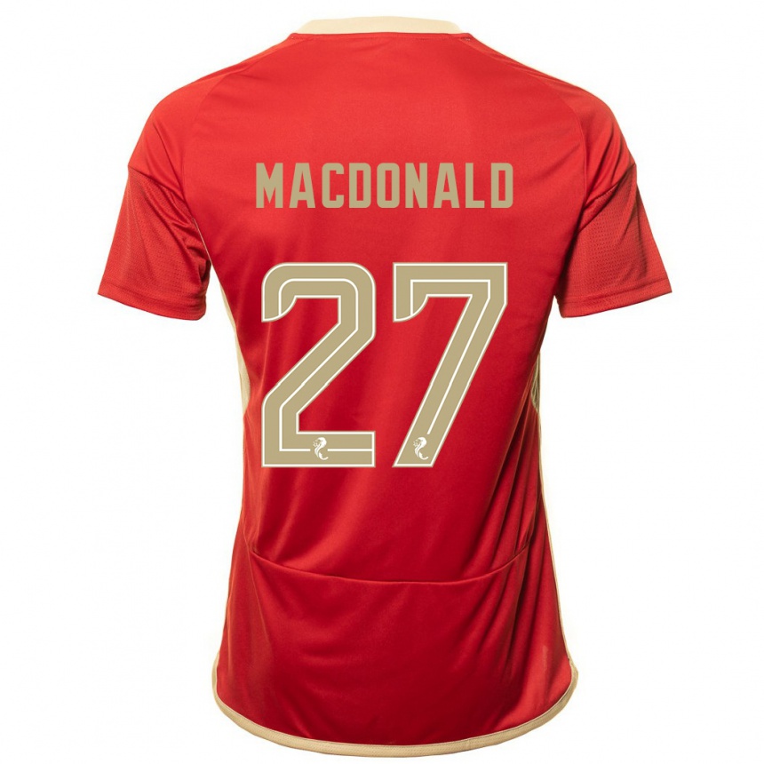 Kinder Fußball Angus Macdonald #27 Rot Heimtrikot Trikot 2023/24 T-Shirt Luxemburg