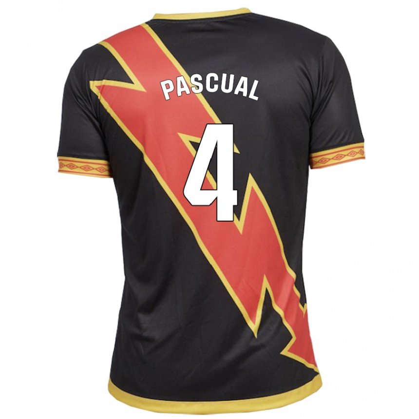 Kinder Fußball Martín Pascual #4 Schwarz Auswärtstrikot Trikot 2023/24 T-Shirt Luxemburg