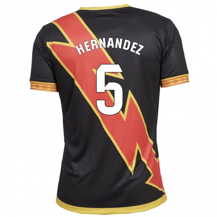 Kinder Fußball Aridane Hernández #5 Schwarz Auswärtstrikot Trikot 2023/24 T-Shirt Luxemburg