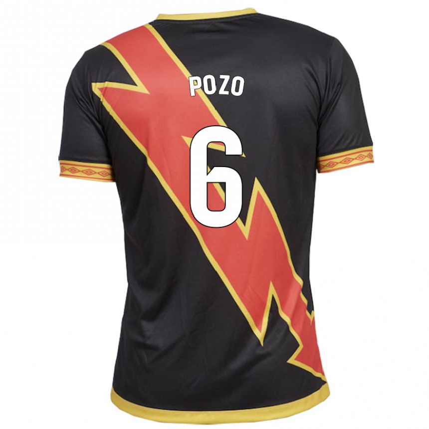 Kinder Fußball José Pozo #6 Schwarz Auswärtstrikot Trikot 2023/24 T-Shirt Luxemburg