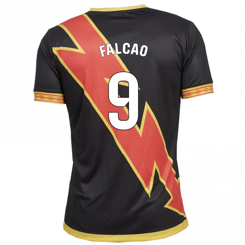 Kinder Fußball Radamel Falcao #9 Schwarz Auswärtstrikot Trikot 2023/24 T-Shirt Luxemburg