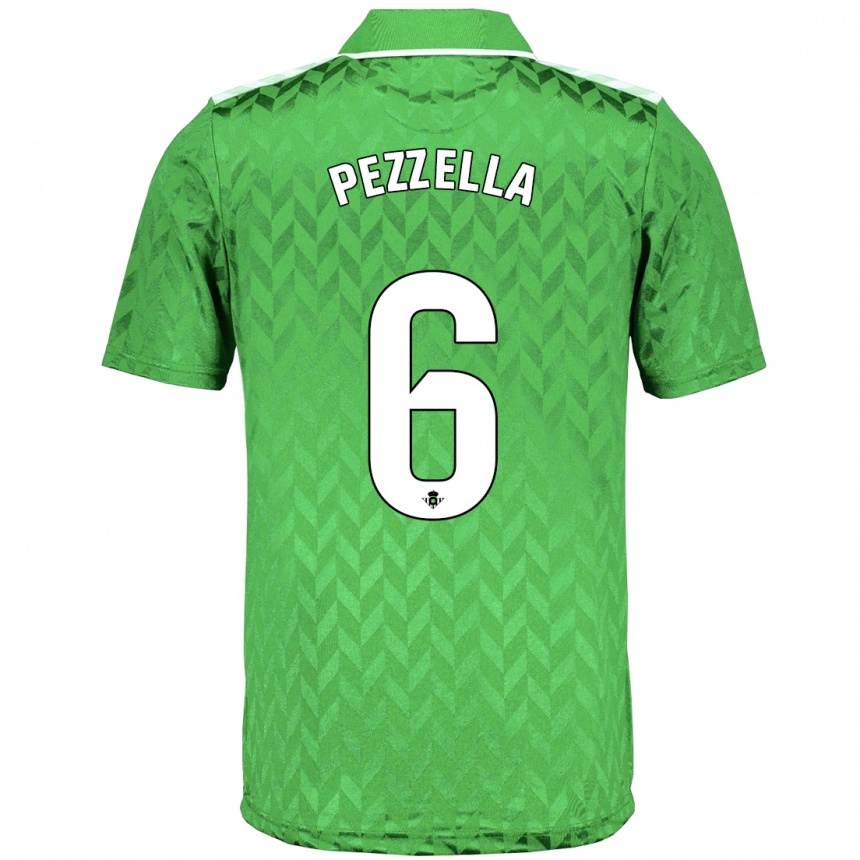Kinder Fußball Germán Pezzella #6 Grün Auswärtstrikot Trikot 2023/24 T-Shirt Luxemburg