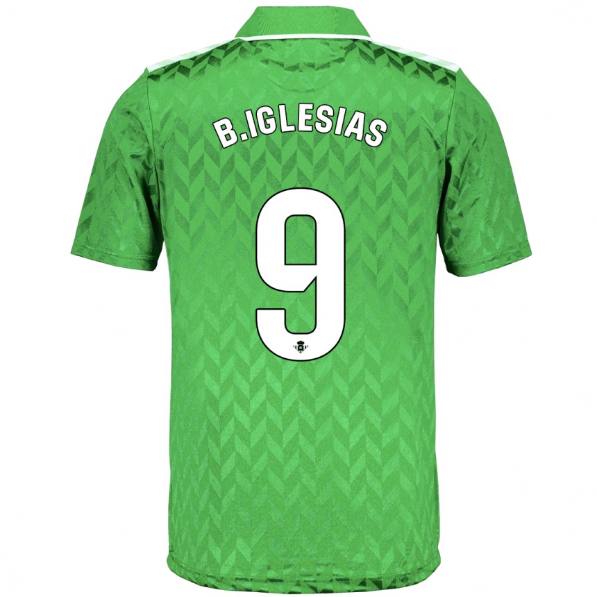 Kinder Fußball Borja Iglesias #9 Grün Auswärtstrikot Trikot 2023/24 T-Shirt Luxemburg