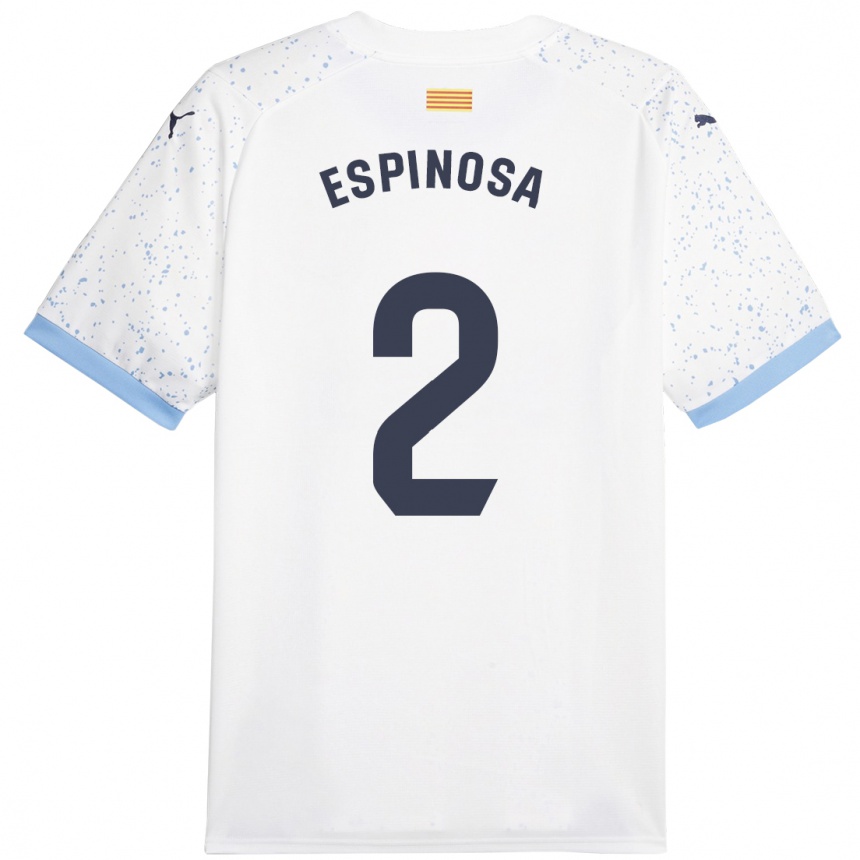 Kinder Fußball Bernardo Espinosa #2 Weiß Auswärtstrikot Trikot 2023/24 T-Shirt Luxemburg