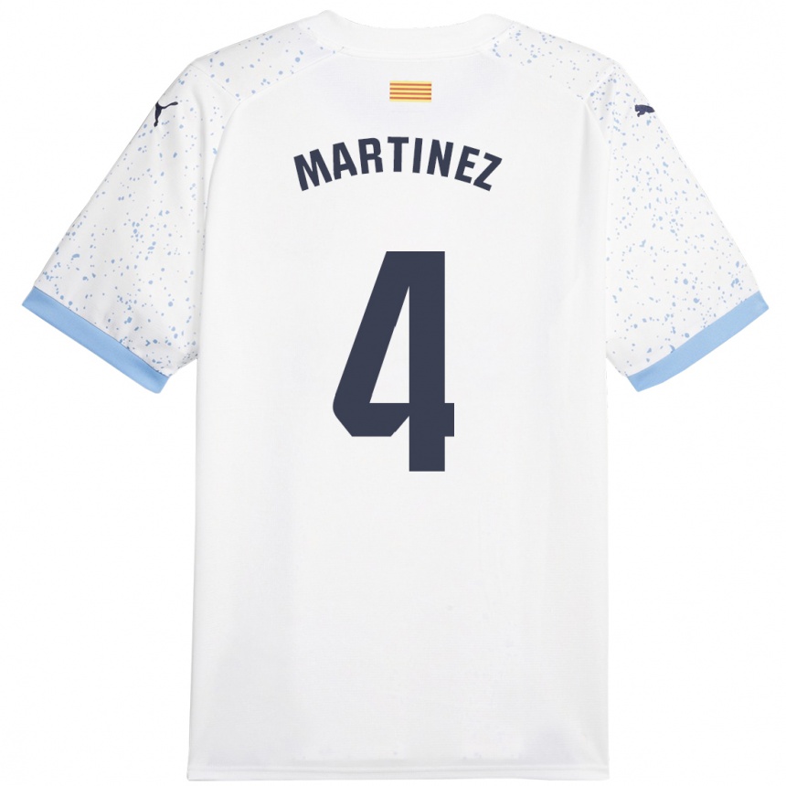 Kinder Fußball Arnau Martínez #4 Weiß Auswärtstrikot Trikot 2023/24 T-Shirt Luxemburg