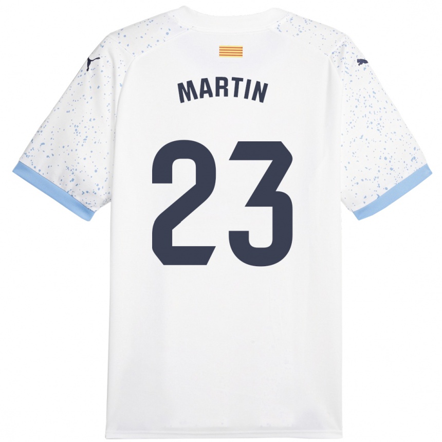 Kinder Fußball Iván Martín #23 Weiß Auswärtstrikot Trikot 2023/24 T-Shirt Luxemburg
