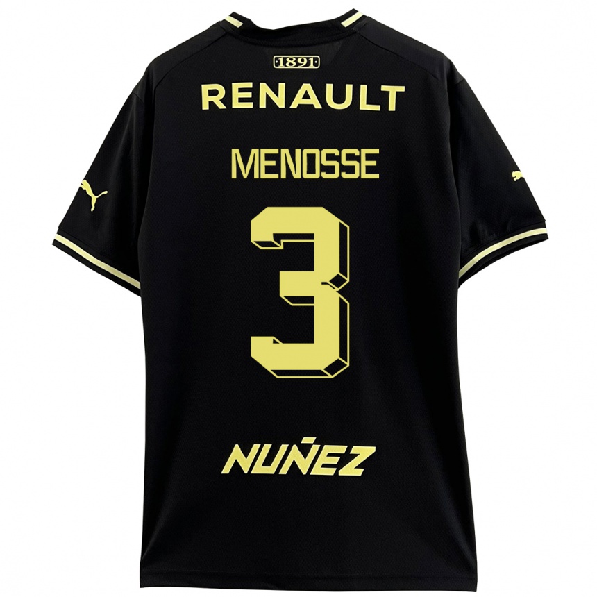Kinder Fußball Hernán Menosse #3 Schwarz Auswärtstrikot Trikot 2023/24 T-Shirt Luxemburg