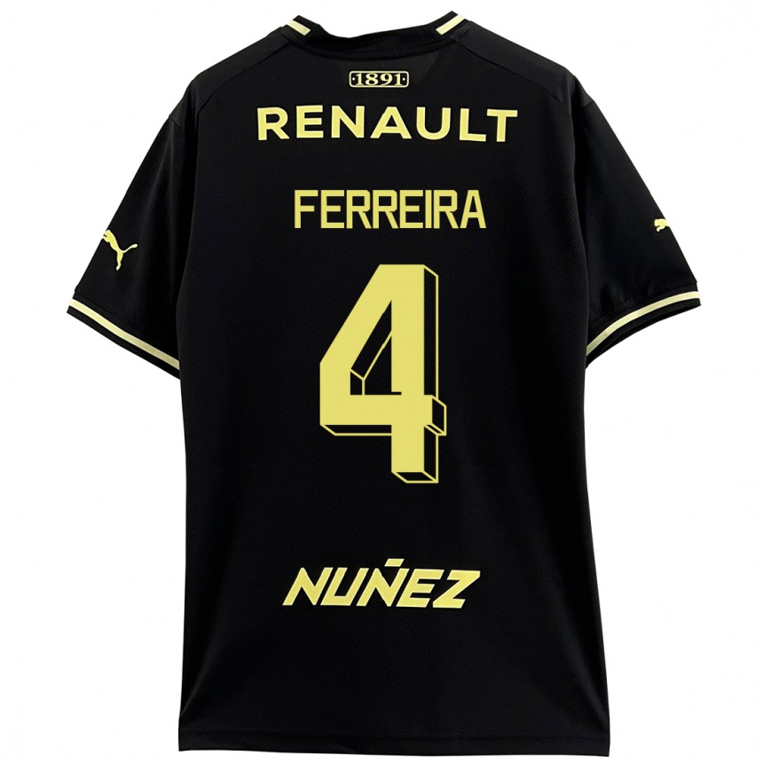 Kinder Fußball Joaquín Ferreira #4 Schwarz Auswärtstrikot Trikot 2023/24 T-Shirt Luxemburg