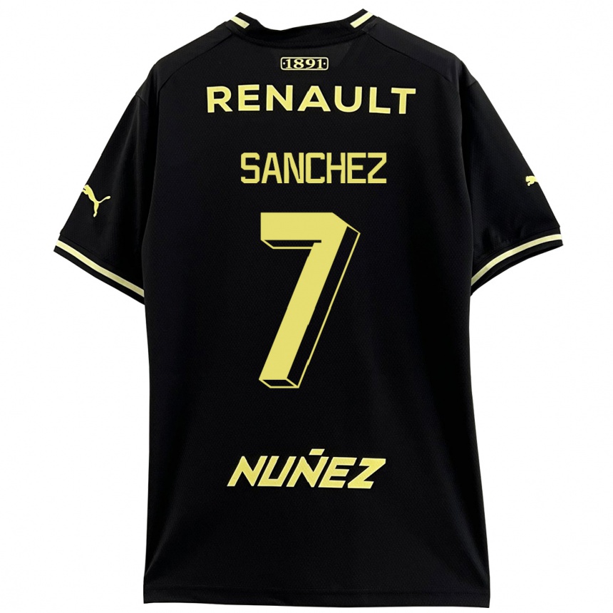 Kinder Fußball Carlos Sánchez #7 Schwarz Auswärtstrikot Trikot 2023/24 T-Shirt Luxemburg