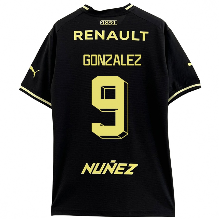 Kinder Fußball Franco González #9 Schwarz Auswärtstrikot Trikot 2023/24 T-Shirt Luxemburg