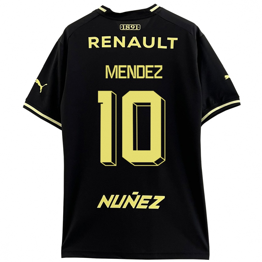 Kinder Fußball Kevin Méndez #10 Schwarz Auswärtstrikot Trikot 2023/24 T-Shirt Luxemburg