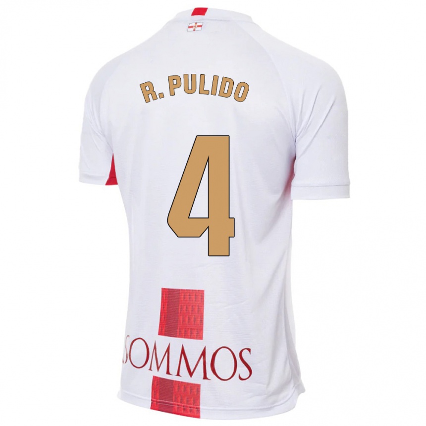 Kinder Fußball Rubén Pulido #4 Weiß Auswärtstrikot Trikot 2023/24 T-Shirt Luxemburg